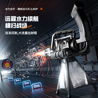 Pistol Air Putar Gatling Elektrik dengan Lampu, Tembakan Berkelanjutan Kecepatan Tinggi, Penyemprot Air Bertenaga untuk Kesenangan Bermain Anak di Musim Panas