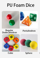 Dés en éponge PU pour jeux de célébration d'événements, à six ou douze faces, confortables, durables, imperméables et portables, pour la simulation de probabilités aléatoires