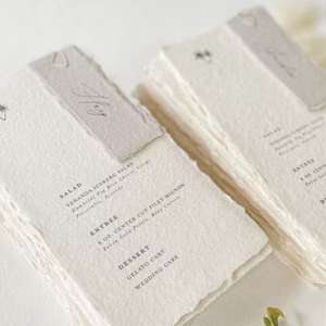 Cartes <span class=keywords><strong>d</strong></span>'<span class=keywords><strong>invitation</strong></span> personnalisées en papier <span class=keywords><strong>d</strong></span>échiré Impression couleur Invitations de menu simples et élégantes pour cartes de bénédiction - Product Image 4