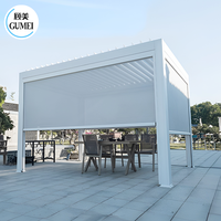 Pergola d'extérieur en aluminium pour jardin Pergola bioclimatique à ouverture et fermeture de toit étanche à la pluie Kits de persiennes