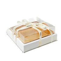 Boîtes à gâteaux en gros transparentes en carton ondulé 4x9 grilles, emballage mini-gâteaux à emporter, finition mate pour gâteaux et tartes aux fruits