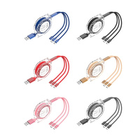 Câble rétractable USB 3 en 1 pour Xiaomi Huawei, accessoires de téléphone, chargeur rapide, câble Micro USB C