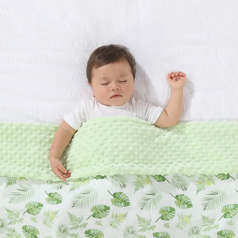 Minky selimut katun anak-anak, selimut bayi Super lembut kartun, selimut nyaman untuk kereta bayi tidur