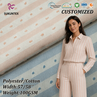 Tissu en polycoton bio teint en fil personnalisé pour robes et chemises de filles et de garçons, motif rayé, coupe et teinture, respirant et absorbant l'humidité