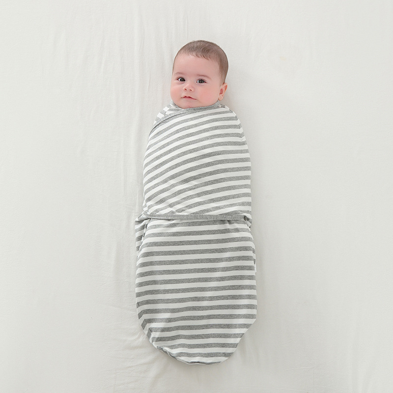 Rayures grises (sac de couchage enveloppé en pur coton)