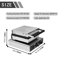 Machine à gaufres en acier inoxydable commerciale Jieyi, nouvelle, machine à gaufres en forme de sucette, surface antiadhésive avec bouton manuel, 4 pièces