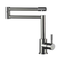 Robinet de cuisine moderne en acier inoxydable 304, rotatif à 360 degrés, pliable et allongé, bassin à légumes, eau chaude et froide