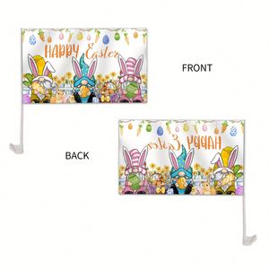 Bandera para Ventana de Coche con Tema de Conejito de Pascua, 12x18 Pulgadas, Logotipo Personalizado, Precio Económico - Product Image 2