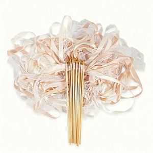 Baguettes magiques de fée avec triple clochette argentée et serpentins, idéales pour les mariages et les fêtes - Product Image 1