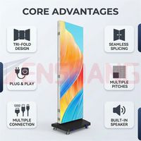 Écran LED publicitaire numérique pliable en aluminium P1.86 P2 P2.5 pour intérieur, panneau LED pliable pour exposition