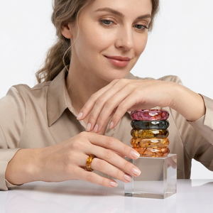 Modern Resin Napkin Rings <b>Set</b> 4.5cm Wide Colorful Stackable Table Decor - Product Image 1