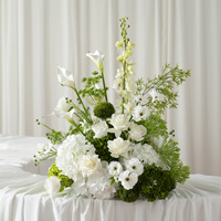 Dekorasi bunga pernikahan buatan, rangkaian bunga Hydrangea hijau dan putih untuk centerpiece meja, bola bunga, dan dekorasi lorong.