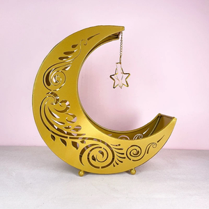 Plateau de service DAMAI Eid Mubarak, plateau de dîner en forme de lune et d'étoile, plateau de service du Ramadan, plateau musulman en forme d'étoile et de lune - Product Image 6