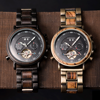 Grosir BOBO BIRD Kedatangan Baru Jam Tangan Pria Otomatis Mewah dari Baja Tahan Karat & Kayu Desain Skeleton Ramah Lingkungan Pesona Fashion