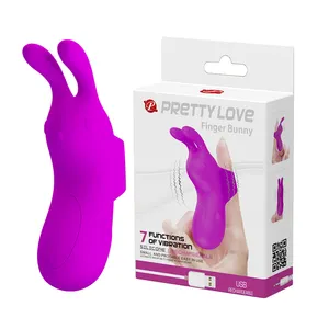 Ngón tay Vibrator đối với phụ nữ 7 tần số siêu mạnh mẽ Rabbit vibrators dành cho người lớn quan hệ tình dục đồ chơi có thể sạc lại âm vật Massager