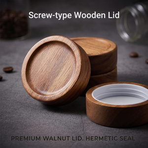 Vietnam WeWood Custom Logo Walnut Wooden Jar Lid Threaded Food Grade Cap Reusable Coffee Bean Storage Top Airtight Closure - Product Image 1