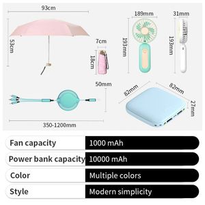 Juego de Regalo Empresarial con Mini Ventilador y Caja de Regalo con Forma de Paraguas, Ideal para Promociones, Precio de Fábrica - Product Image 2