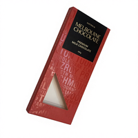 Boîte en papier pour barre chocolatée avec fenêtre d'affichage et UV sélectif, impression dorée personnalisée, lamination mate de luxe, qualité alimentaire, fermeture à rabat