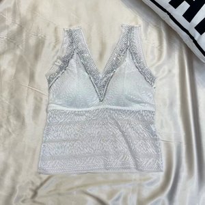 Top de Verano con Diseño de Pedrería, Escote en V, Sin Mangas, con Encaje, Moldeador de <span class=keywords><strong>Espalda</strong></span>, para Mujer - Product Image 6