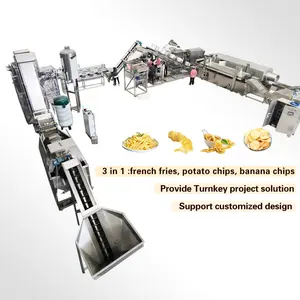 TCA 100-5000kg/h fully automatic 304 stainless steel frozen french fries production line making machine