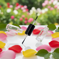 Flacon vide personnalisé à double tête pour gel à ongles, flacon en verre transparent à double extrémité avec pinceau pour l'art des ongles et l'emballage cosmétique