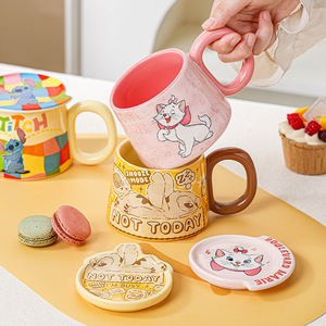 <span class=keywords><strong>Taza</strong></span> de café de cerámica de vientre grande de gato Marie de dibujos animados con tapa para regalos de <span class=keywords><strong>Navidad</strong></span> <span class=keywords><strong>taza</strong></span> de agua potable de punto - Product Image 2