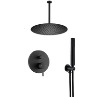 JVK système de douche encastré au plafond noir moderne, robinets de douche de plafond supérieur à économie d'eau