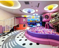 Ensemble de jeux d'intérieur personnalisé pour usage commercial, toboggan LED, équipement de jeux pour enfants, parc de trampolines