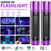 Lampe torche UV LED 365NM avec batterie intégrée 21700, portée du faisceau de 50 m, étanche au quotidien, lumière noire UV pour la détection fluorescente