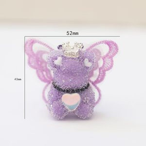 Alas acrílicas con cuentas de diamantes de imitación DIY, cuentas de azúcar de oso para bolígrafo de cadena de teléfono móvil, venta al por mayor - Product Image 2