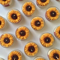 Bougie parfumée au tournesol en cire de soja faite à la main, écologique, décoration d'intérieur pour mariages, anniversaires et bars