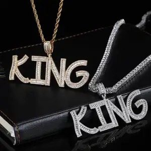 Hip Hop Jewelry Mens Iced Out Custom Letter Pendant VVS Moissanite Diamond Number Name Initial Logo Pendant