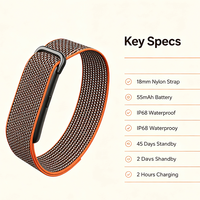 Correa Ajustable de Nailon Tejido, Pulsera Inteligente con 45 Días de Autonomía, Resistente al Agua, Monitor de Actividad para Deportes y Uso Diario
