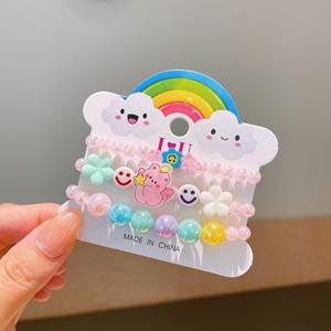 <span class=keywords><strong>Amistad</strong></span> Arco Iris <span class=keywords><strong>amor</strong></span> perla cuentas pulsera elástica conjuntos para niños regalo - Product Image 3