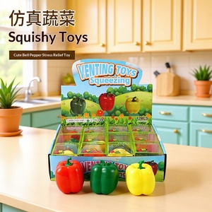 Jouet anti-stress en forme de légume vert, petit piment rouge créatif, design personnalisable, gadget de bureau pour jeunes (15-35 ans) - Product Image 2