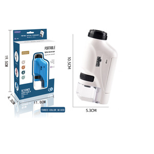 Microscope de poche Microscope optique à lumière LED portable Zoom réglable 60X-120X Microscope de sciences biologiques étudiant enfants cadeau - Product Image 4