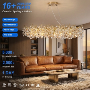 Lustre en <span class=keywords><strong>cristal</strong></span> LED personnalisé OEM certifié CE, luxueux, doré, pour chambre à coucher, salon, <span class=keywords><strong>salle</strong></span> à manger, réception - Product Image 1