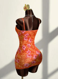 วิวิบลุค Z324DS ผู้หญิงชุดฤดูร้อนเซ็กซี่ลูกไม้เย็บปะติดปะต่อชุดเดรสเรโทรพิมพ์ลายดอกไม้แบ็คเลส มินิปาร์ตี้คลับเดรส - Product Image 5