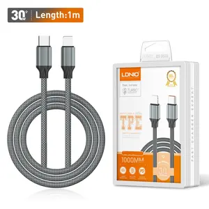 LDNIO kabel Data Model C LC441I 30W, kabel Charger ponsel pengisian cepat PD dan QC, kabel Data cepat, TERBARU