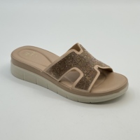 Chaussons de luxe pour femmes, strass, design brillant, plateforme, diamant, été, bout ouvert, à enfiler, antidérapants, plage, fête, chaussures habillées