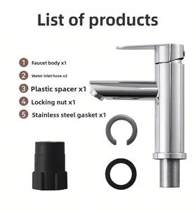 <span class=keywords><strong>Robinet</strong></span> de cuisine et de salle de bain en acier inoxydable 304 de qualité supérieure, <span class=keywords><strong>mitigeur</strong></span> chaud/froid avec aérateur doux, cartouche céramique, anti-fuite - Fabricant - Product Image 6