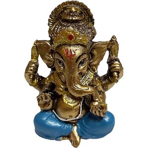 PARIJAT HANDICRAFT Golden Purple Lord Ganesha Ganpati Estatua de elefante Dios hindú Ídolo hecho de colección de esculturas de poliresina - Product Image 5