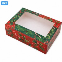 Boîte cadeau de Noël personnalisée avec fenêtre transparente, emballage imprimé festif