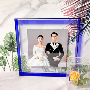 Wholesale High Quality Custom Embossed Rectangle <b>Photo</b> <b>Frame</b> Neon Colorful Acrylic Plastic Stackable <b>Large</b> Picture - Product Image 2