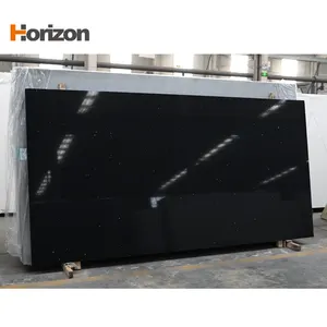 Horizon black quartz countertops engeniered black quartz countertop automatic artificial quartz stone slab production