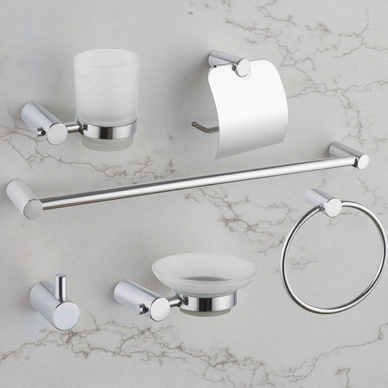 Modern Bath Chrome Includes Toothbrush Holder