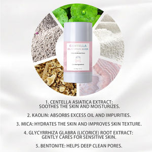 Fournisseur d'usine personnalisé éclaircir nettoie les pores du visage centella asiatica bâton <span class=keywords><strong>de</strong></span> masque à l'argile - Product Image 6