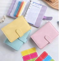 Fournitures de bureau personnalisées taille A5 en cuir Organisateur 6 anneaux classeur à feuilles mobiles Agenda en cuir PU Budget Journal PU Carnet avec boucle