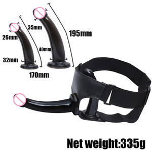 Schwarzer Realistischer Weicher Umschnalldildo mit Verstellbarem Gürtel Doppelriemen <span class=keywords><strong>Strap</strong></span>-On <span class=keywords><strong>Dildo</strong></span> für Frauen - Product Image 4