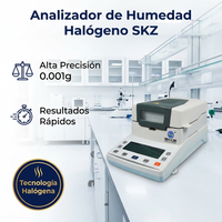Medidor de Humedad SKZ111L-5, Rango 0.0%-100%, Almacenamiento de 15 Grupos, Sensor PT-100, Lámpara Halógena 400W, para Suelo y Carbón